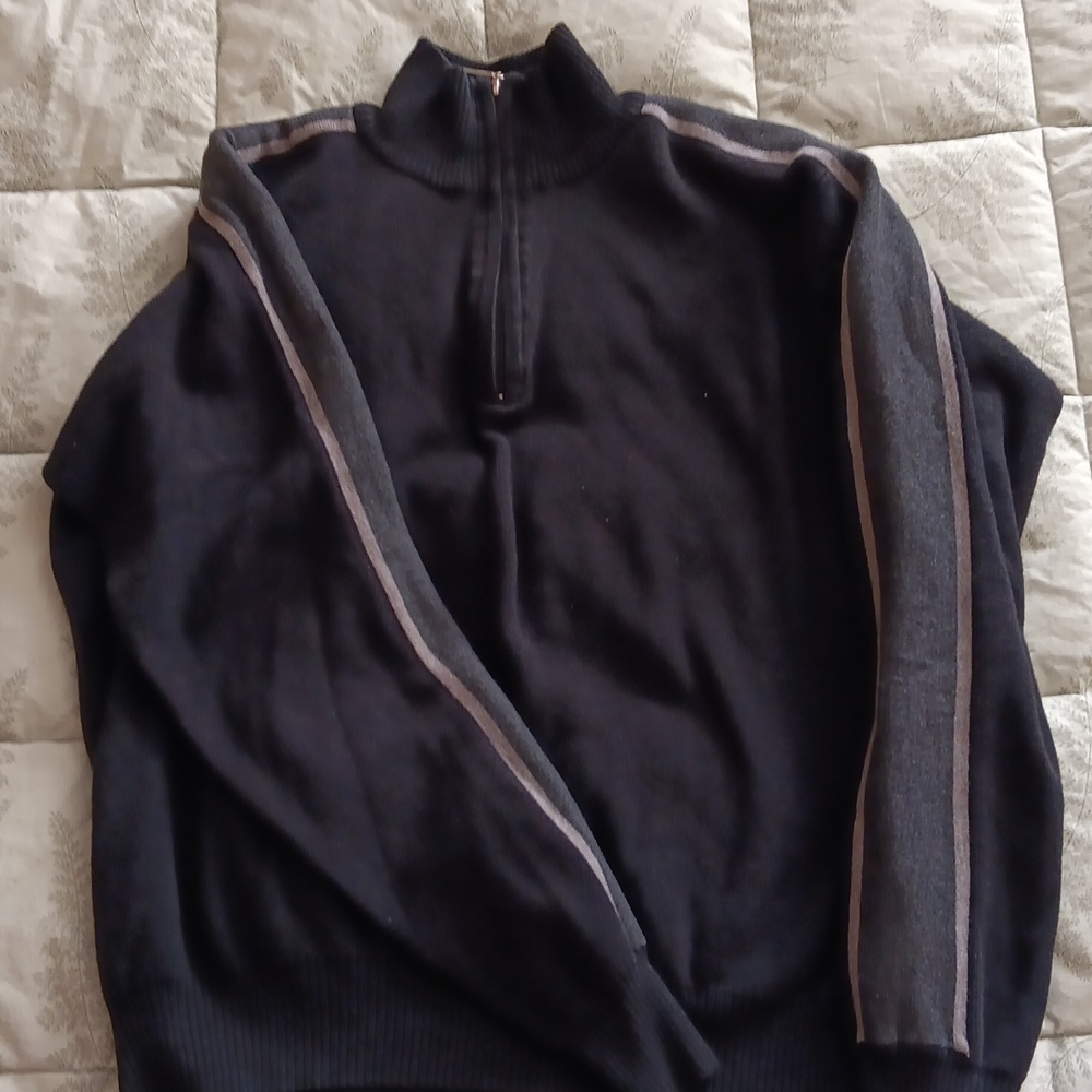 Men's Black 1/4 Zip Sweater